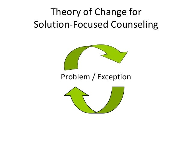 solution focused theory Many are stubborn in the pursuit of the path they have chosen, few in the pursuit of the goal - nietzche solution focused therapy (sft) is sometimes linked to general brief therapy, problem-focused therapy, and possibility therapy all share some common points of focus. solution focused theory Many are stubborn in the pursuit of the path they have chosen, few in the pursuit of the goal - nietzche solution focused therapy (sft) is sometimes linked to general brief therapy, problem-focused therapy, and possibility therapy all share some common points of focus.