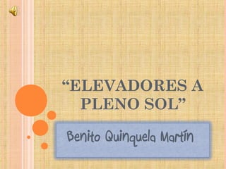 “ELEVADORES A 
PLENO SOL” 
Benito Quinquela Martín 
 