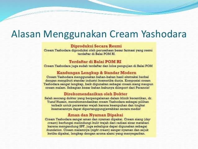 Yashodara Whitening Cream (Microsoft Power Point)
