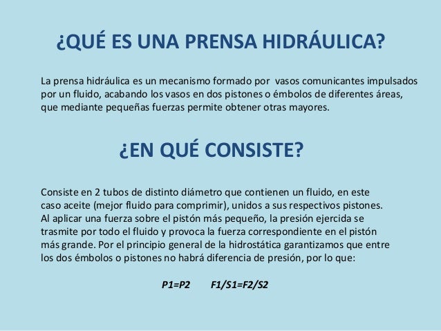 Prensa hidráulica para que sirve