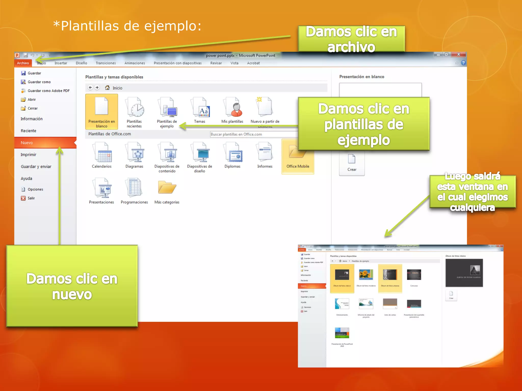 *Plantillas de ejemplo:
 