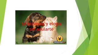 te estimula y elogia
sin adularte
 