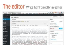 The editor Write html directly in editor