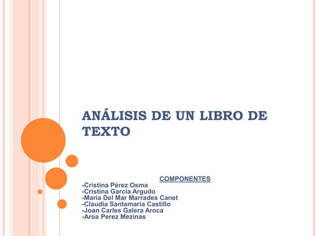 ANÁLISIS DE UN LIBRO DE TEXTO | PPT