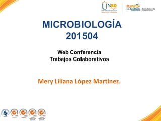 MICROBIOLOGÍA
201504
Web Conferencia
Trabajos Colaborativos
Mery Liliana López Martínez.
 