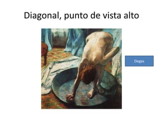Diagonal, punto de vista alto
Degas
 