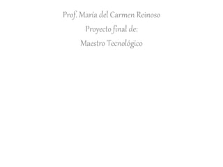 Prof. María del Carmen Reinoso
Proyecto final de:
Maestro Tecnológico
 