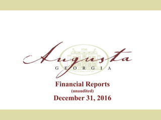 Financial Reports
(unaudited)
December 31, 2016
 