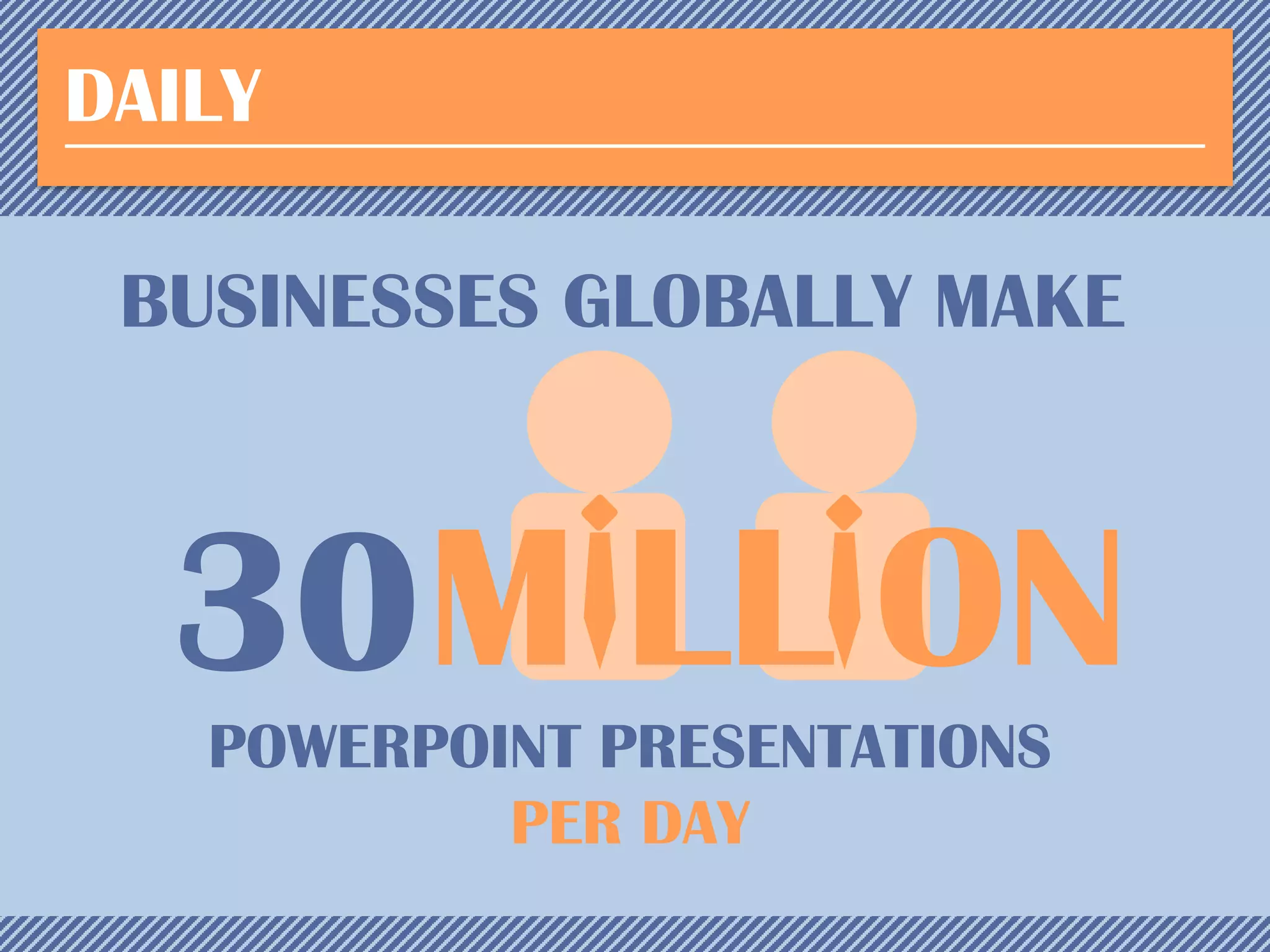 DAILY

BUSINESSES GLOBALLY MAKE

30 M LL ON
POWERPOINT PRESENTATIONS
PER DAY

 