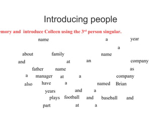 Main interests: Question: ask the appropriate question  ?  What's your name? ? Where were you born? ? How old are you? ? Where do you live? ? ? ? ? What's your phone number? Have you got an email or a blog? Who do you live with? What are your main hobbies?  How do you spend your free time?  