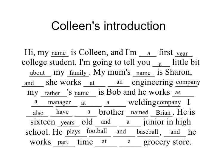 ️ Self introduction for college students. Self. 2019-03-08