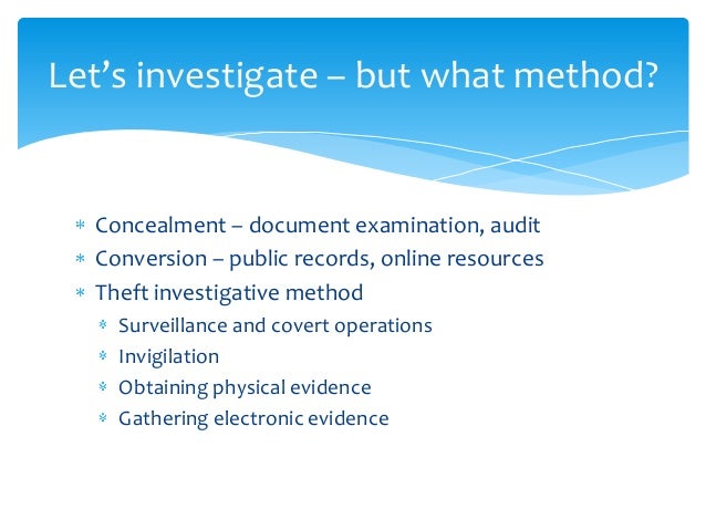 Powerpoint Chapter 7 Theft Act Investigations