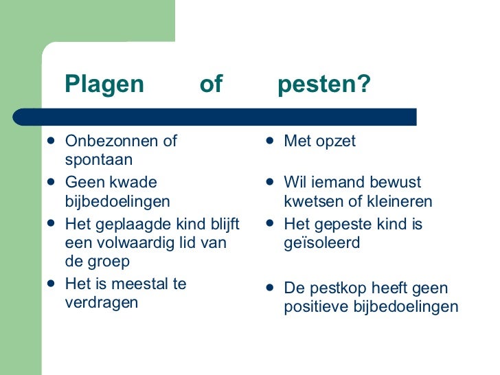 PowerPoint "De pest aan pesten"