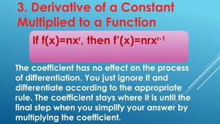 Comprehensive Guide to Basic Differentiation Rules in Calculus | PPTX
