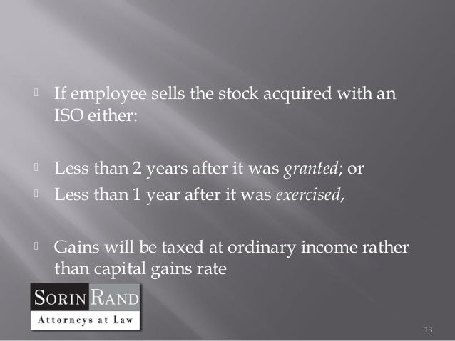 Iso stock options long term capital gains