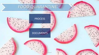 Group 4 15
FOOD QUARANTINE
PROCESS
DOCUMENTS
 