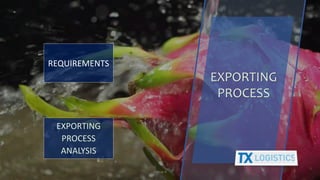 EXPORTING
PROCESS
EXPORTING
PROCESS
ANALYSIS
REQUIREMENTS
7Group 4
 