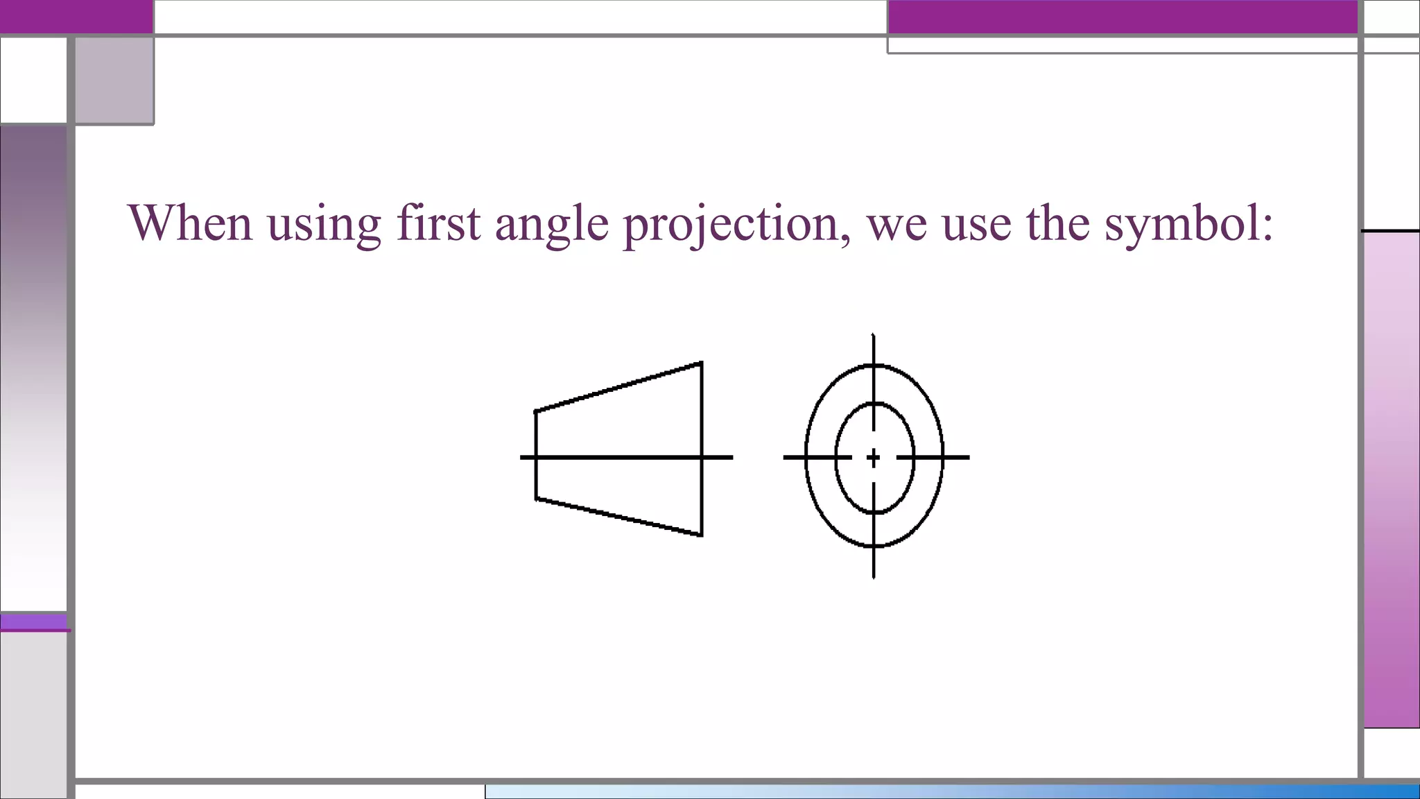 When using first angle projection, we use the symbol:
 