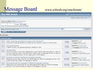 Message Board  www.eslweb.org/cmcforum/   