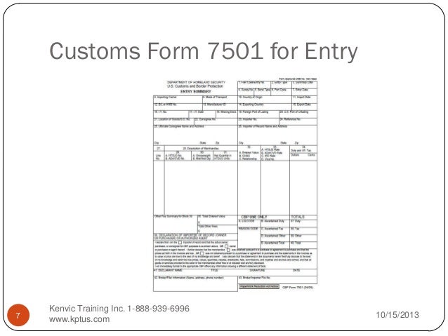 power point kenvic training customs broker license exam prep program us customs form 7501