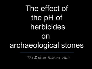 The effect of
      the pH of
     herbicides
         on
archaeological stones
    The Zejtun Roman Villa
 