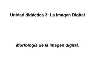 Unidad didáctica 3: La Imagen Digital




  Morfología de la imagen digital.
 