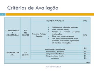 Powerpoint Nr. 1   ApresentaçãO. CritéRios De AvaliaçãO