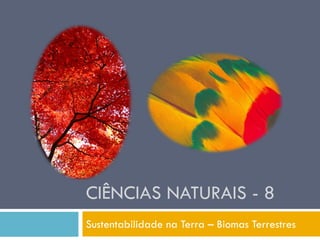 CIÊNCIAS NATURAIS - 8
Sustentabilidade na Terra – Biomas Terrestres
 