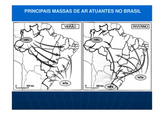 PRINCIPAIS MASSAS DE AR ATUANTES NO BRASIL
 