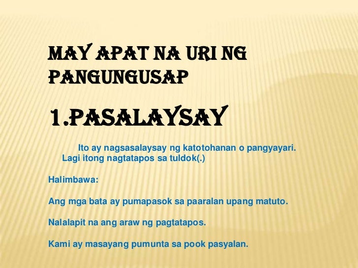 Pangungusap Na Patanong Halimbawa Powerpoint pangungusap