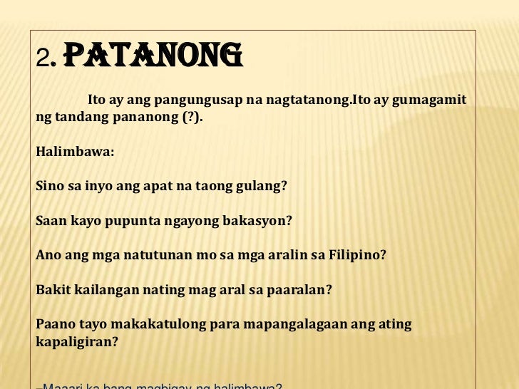 Ang Ibat Ibang Uri Ng Pangungusap Pptx Ang Ibatibang Uri Ng - Mobile