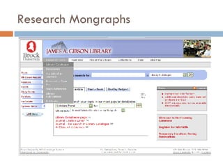 Research Mongraphs 