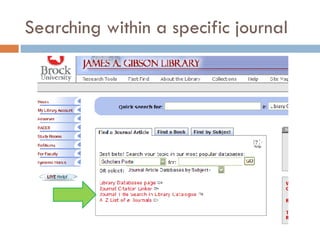Searching within a specific journal 