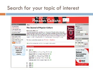 Search for your topic of interest 