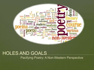 HOLES AND GOALS
      Pacifying Poetry: A Non-Western Perspective
 
