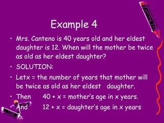 Three Sisters Age Math Problems Algebra