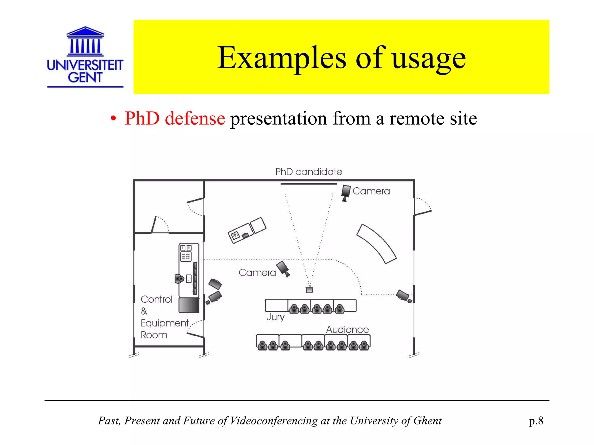Examples of usage PhD defense  presentation from a remote site 