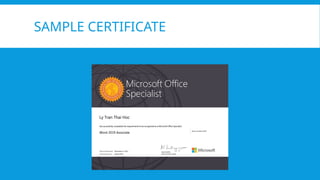 SAMPLE CERTIFICATE
 