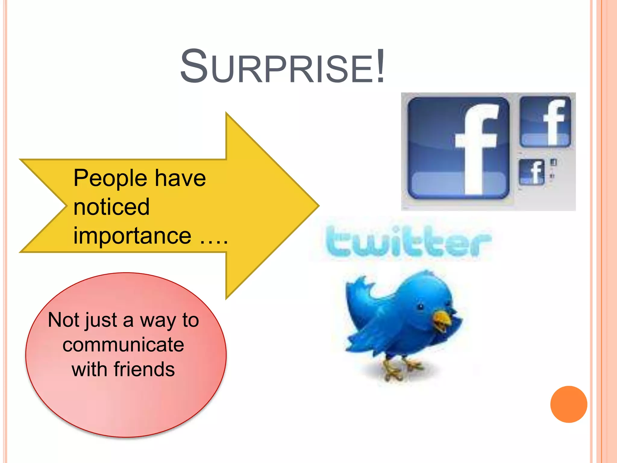 Surprise!People have noticed importance ….Not just a way to communicate with friends