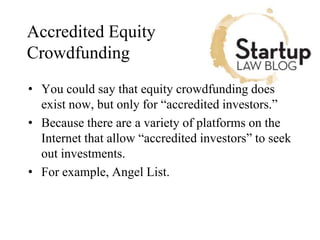 State-Level Equity Crowdfunding: The Next Big Deal