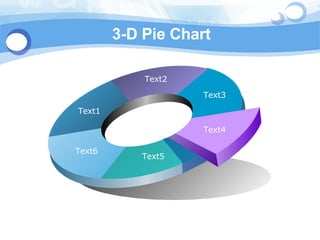 3-D Pie Chart Text1 Text2 Text3 Text4 Text5 Text6 