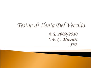 A.S. 2009/2010
I. P. C. Musatti
5°B
 