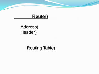 Router)

Address)
Header)


  Routing Table)
 