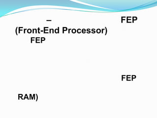 –               FEP
(Front-End Processor)
   FEP



                        FEP

RAM)
 