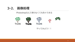 3-2. 画像処理
27
Photoshopなんて使わなくても色々できる
やってみよう！！
 