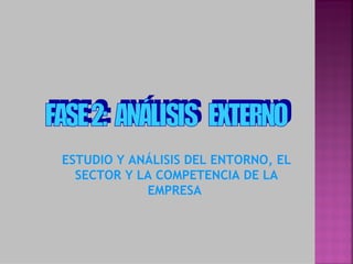 ESTUDIO Y ANÁLISIS DEL ENTORNO, EL
  SECTOR Y LA COMPETENCIA DE LA
            EMPRESA
 