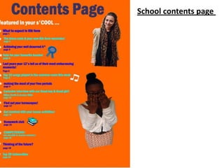School contents page
 