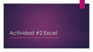 Actividad #2 Excel
MELANIE RODRÍGUEZ ÁLZATE-GERALDY MARTÍNEZ GORDON
 