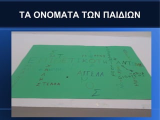 ΤΑ ΟΝΟΜΑΤΑ ΤΩΝ ΠΑΙΔΙΩΝ
 