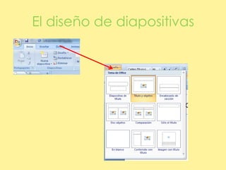 El diseño de diapositivas